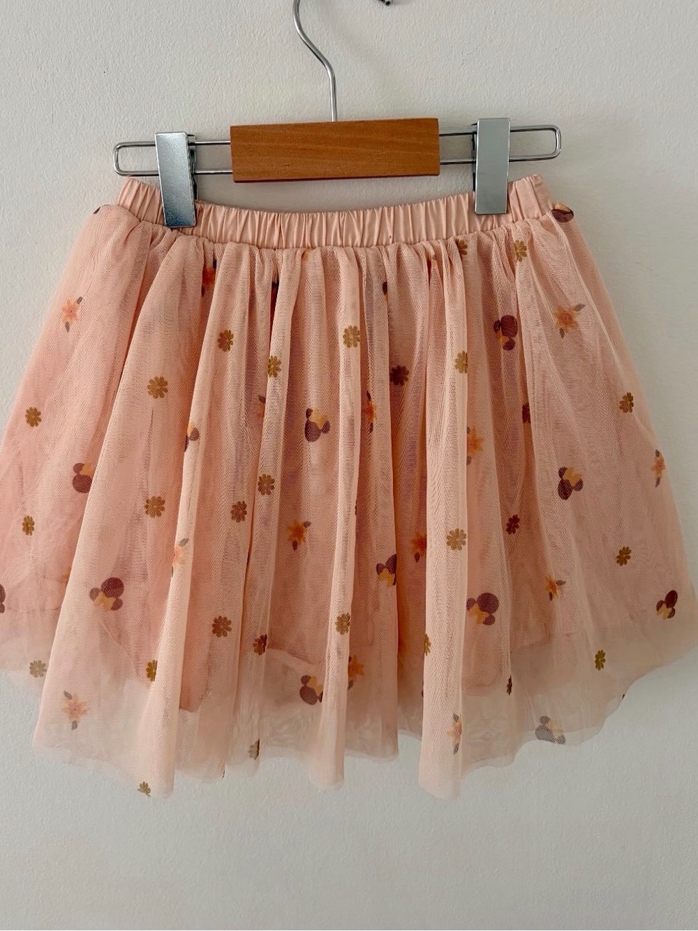 Girls' Peach Tulle Skirt - Floral Sparkle